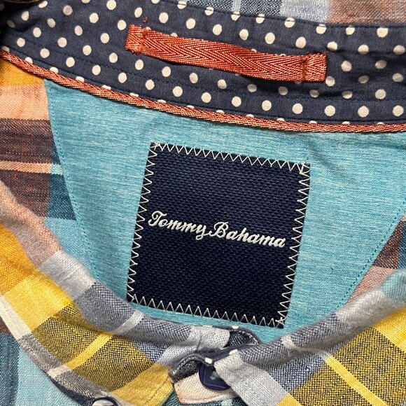 Tommy Bahama Linen Shirt Long Sleeve Button Down Blue Colorful Men's size XXL - Picture 6 of 9